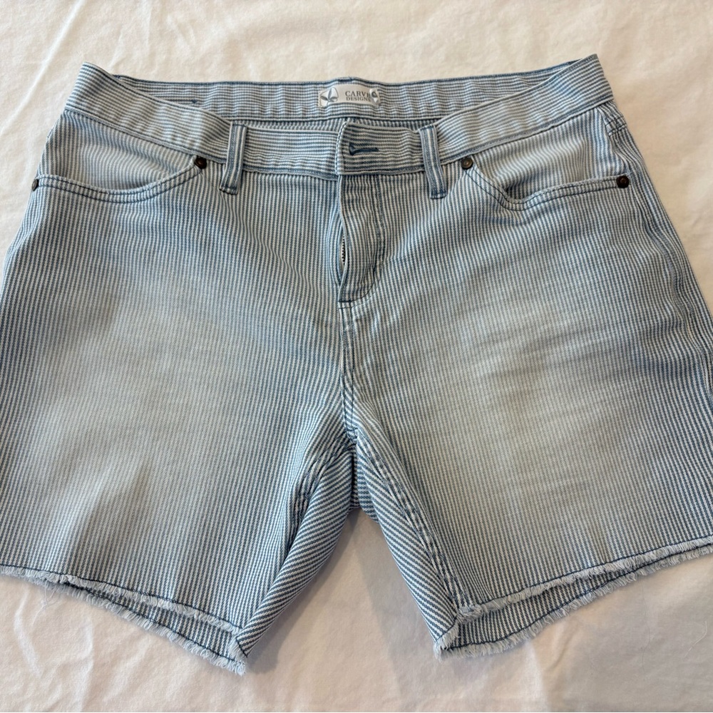 Striped denim Carve Designs Oahu 6” corduroy shorts
